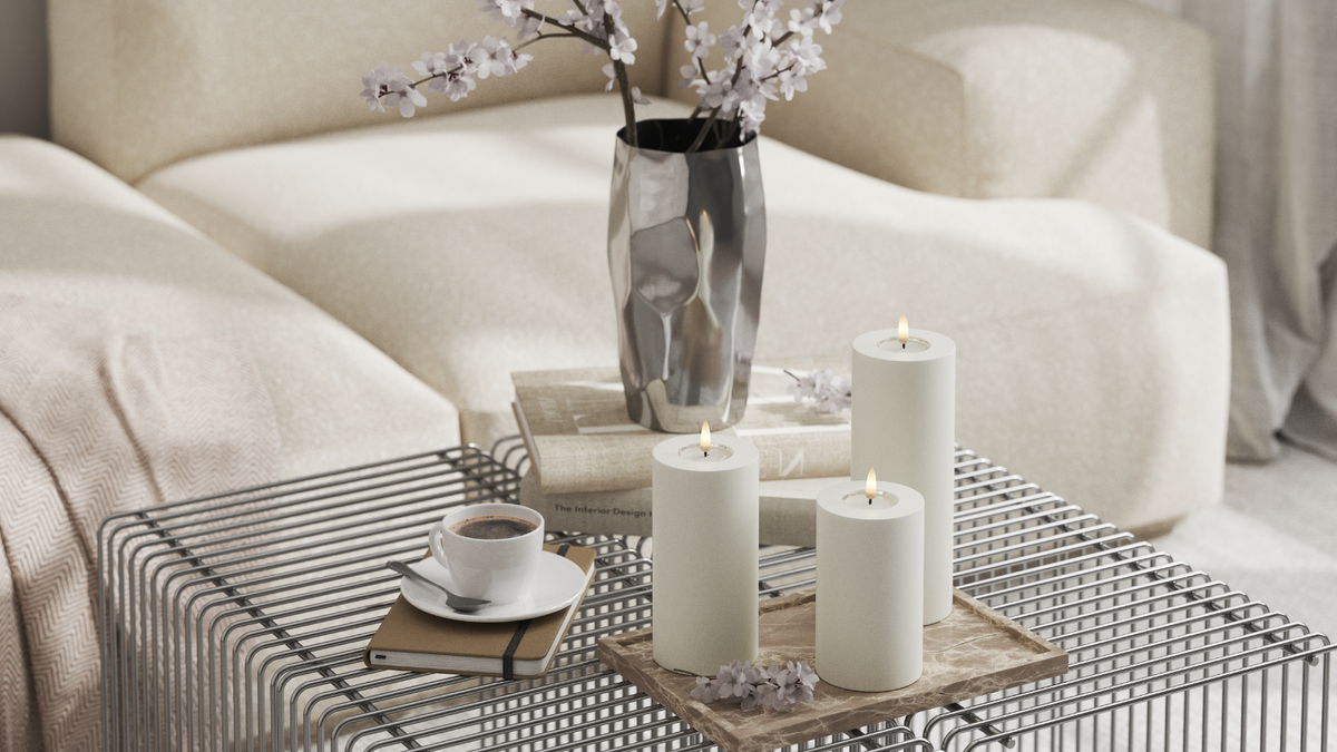 Foi naturelle LED Bougie pilier Avec Wetlook ™ Design
