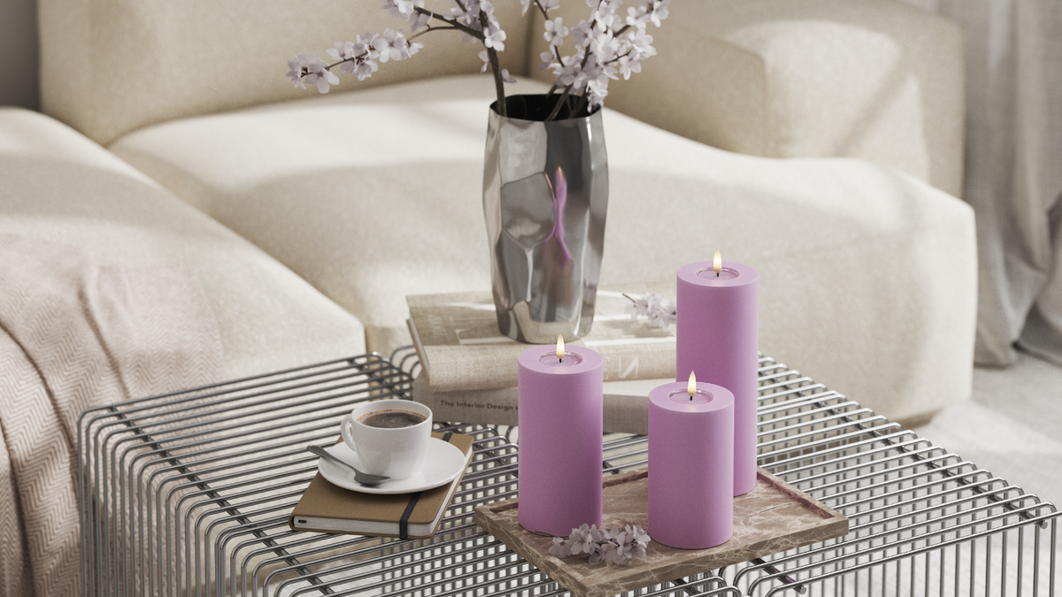 Foi naturelle LED Bougie pilier Avec Wetlook ™ Design