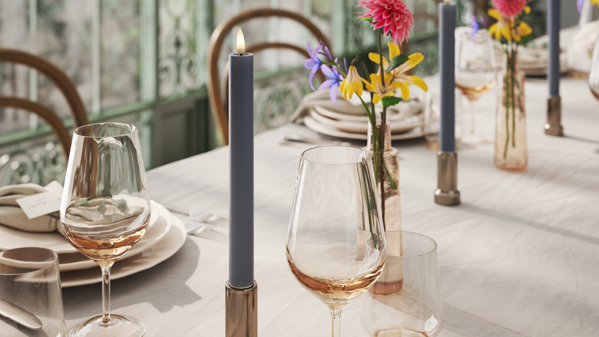 LED de vida real Vela fina Com design wetlook ™