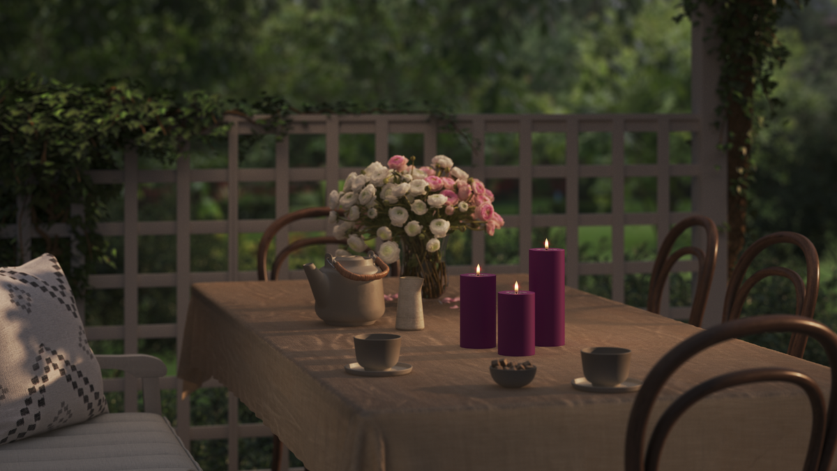 LED Lumière extérieure Bougie pilier Avec réaliste LED flamme