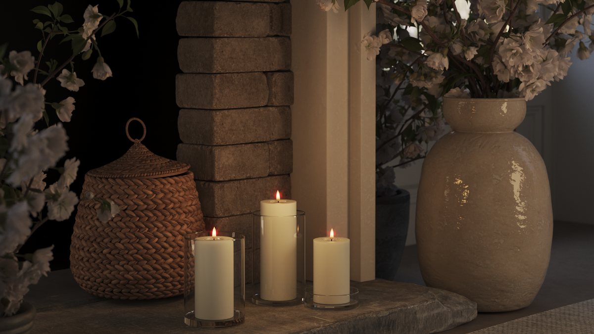 LED Bougie pilier Avec réaliste LED flamme