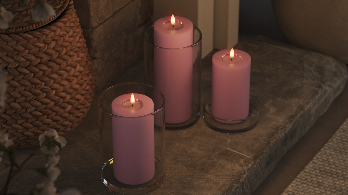 LED Bougie pilier Avec réaliste LED flamme