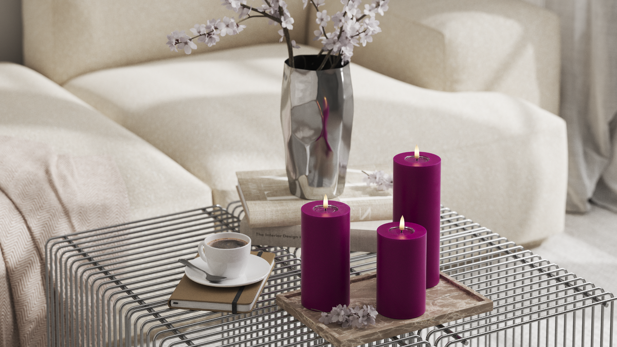 Foi naturelle LED Bougie pilier Avec Wetlook ™ Design