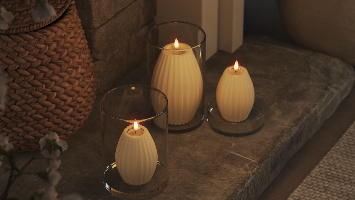 LED Rill lys med naturtro LED flamme