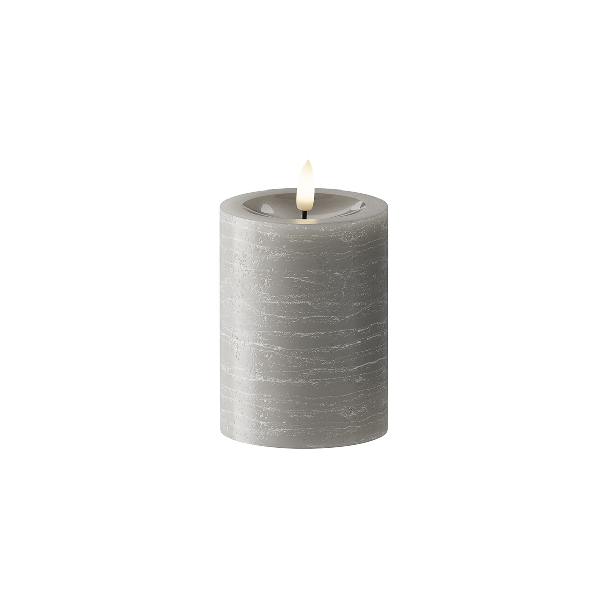 LED Bougie pilier Ø7,5x10 cm Gris