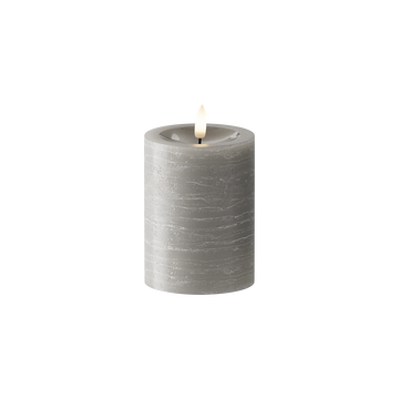 LED Bougie pilier Ø7,5x10 cm Gris
