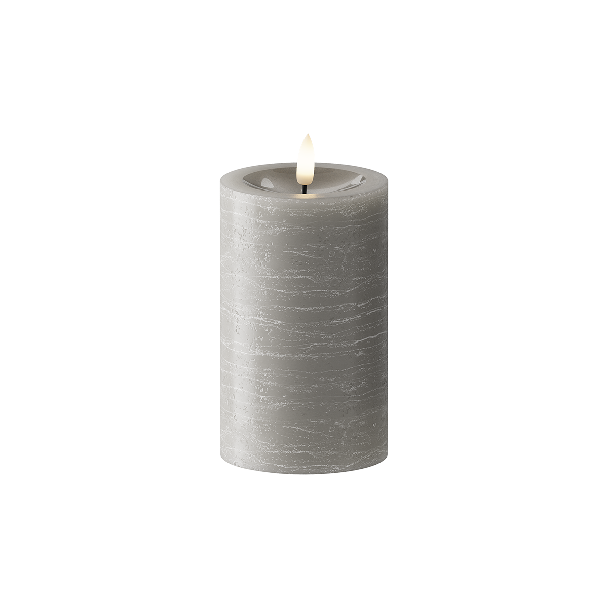LED Bougie pilier Ø7,5 x 12,5 cm Gris