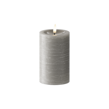 LED Bougie pilier Ø7,5 x 12,5 cm Gris