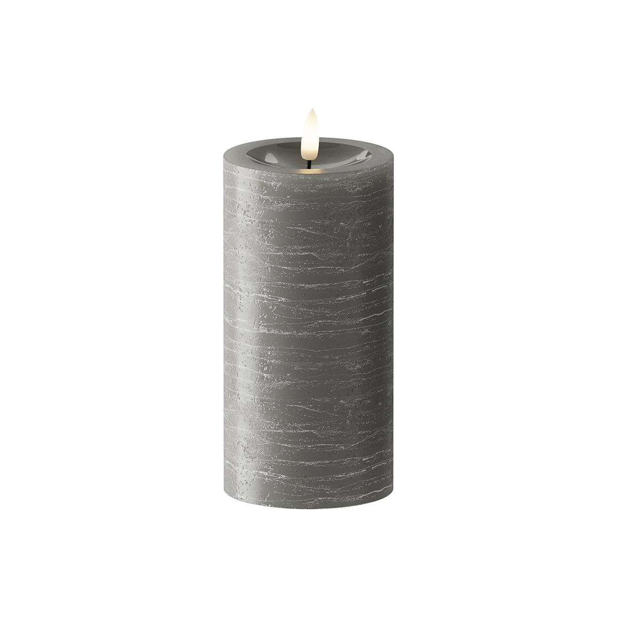 LED Bougie pilier Ø 7,5 x 15 cm Gris foncé