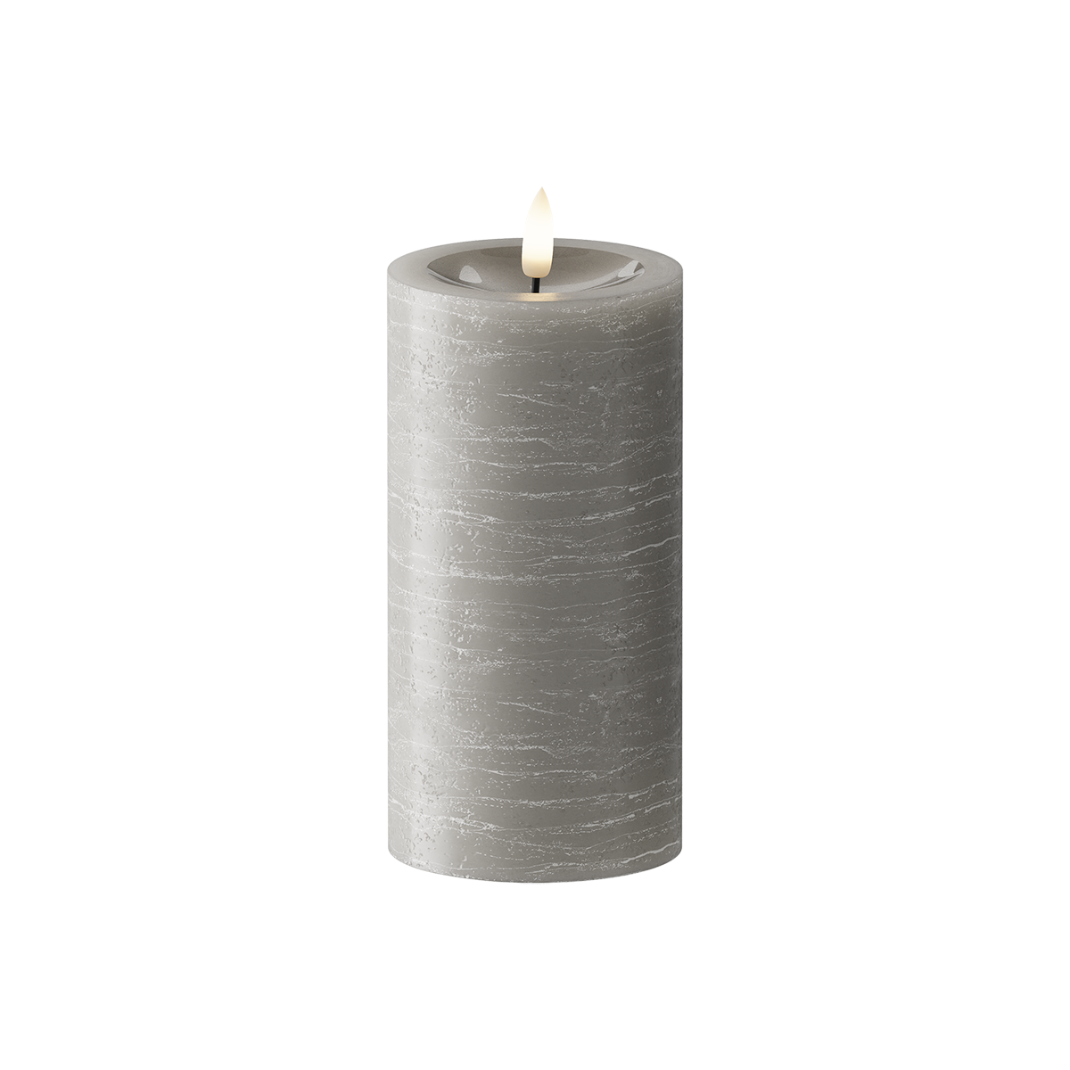 LED Bougie pilier Ø7,5x15 cm Gris