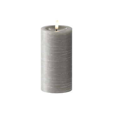 LED Bougie pilier Ø7,5x15 cm Gris