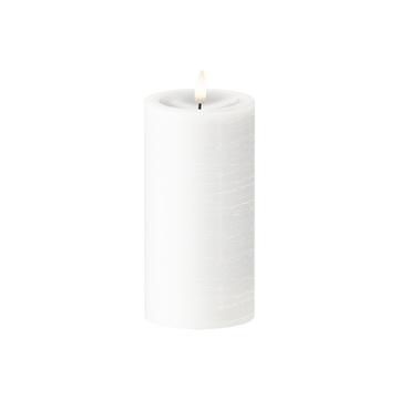 LED Blockljus Ø 7,5 x 15 cm Vit