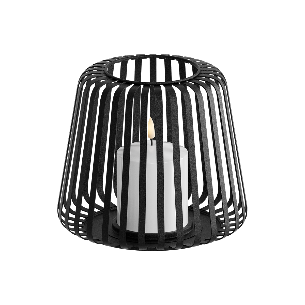 LED Lanterne Ø 20 x 17 cm Noir
