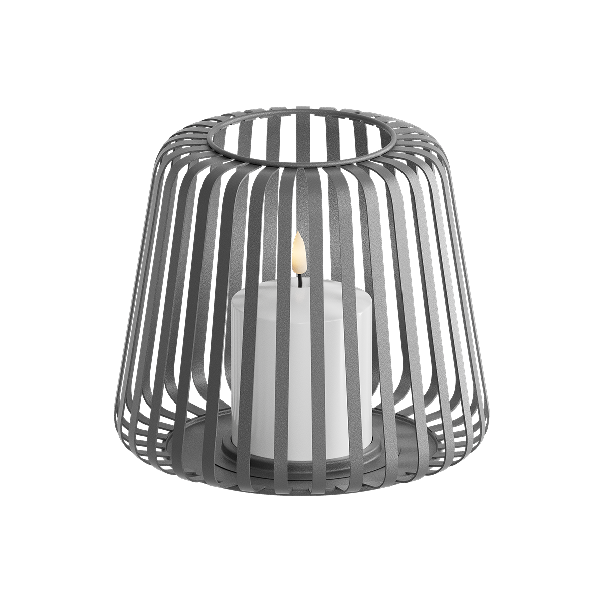 LED Lanterne Ø 20 x 17 cm Gris