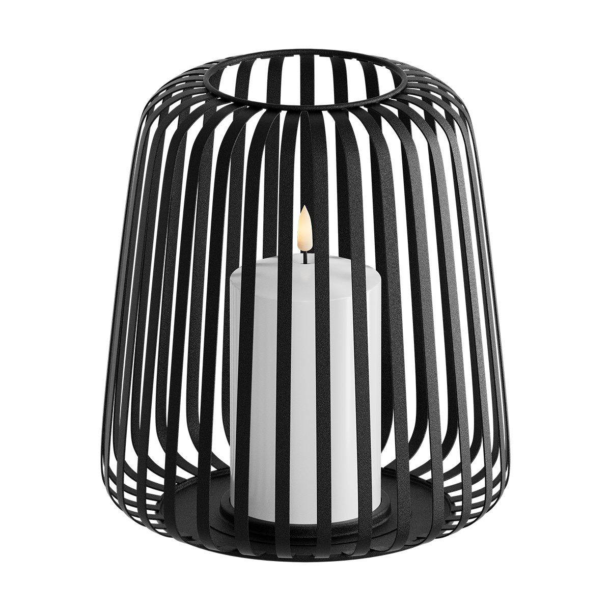 LED Lanterne Ø 20 x 22 cm Noir