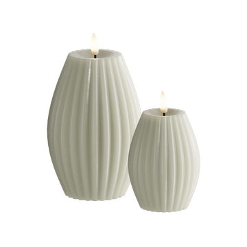 LED drážkové světlo 2 ks, Ø 7,5 x 10 + Ø 10 x 15 cm Šalvěj zelená
