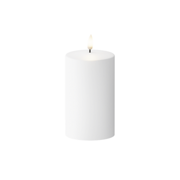 Cellule solaire LED À l'extérieur Bougie pilier Ø7,5 x 12,5 cm Blanc