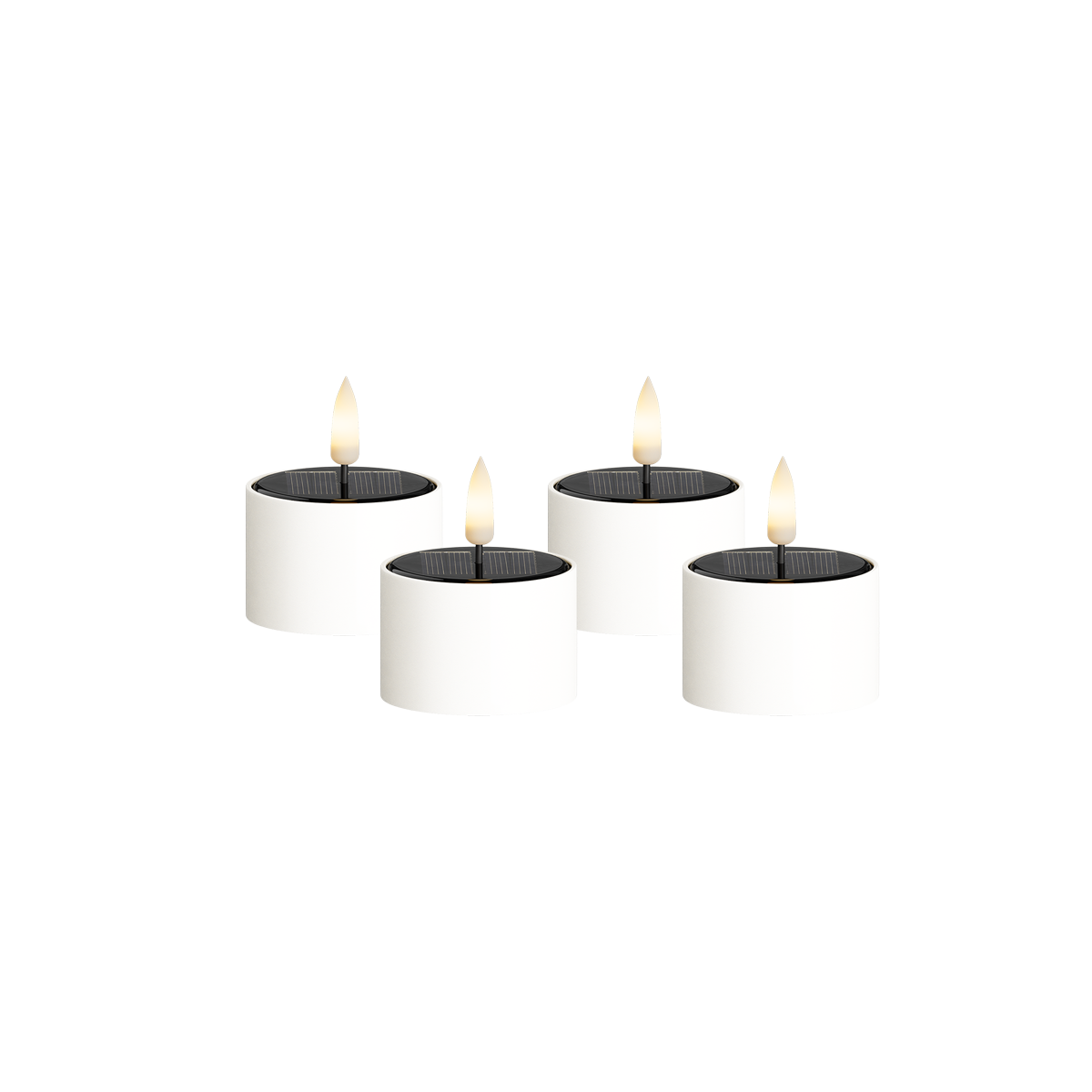 Solární článek LED Čajová svíčka 4 ks, Ø 5,3 x 3,5 cm Bílá