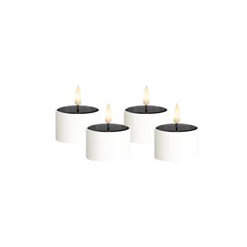 Solární článek LED Čajová svíčka 4 ks, Ø 5,3 x 3,5 cm Bílá