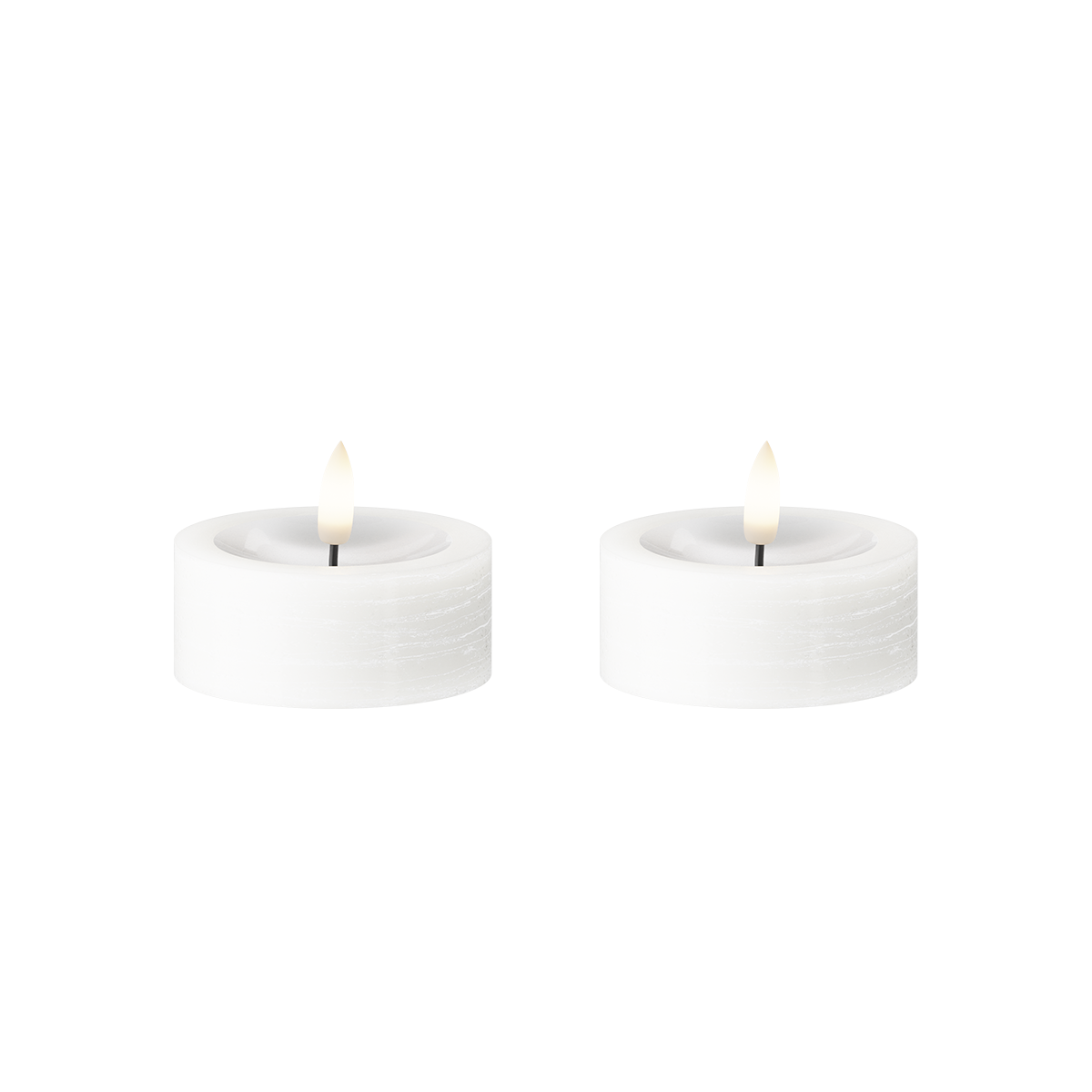 LED Jumbo Värmeljus 2 st, Ø 6,8 x 3 cm Vit