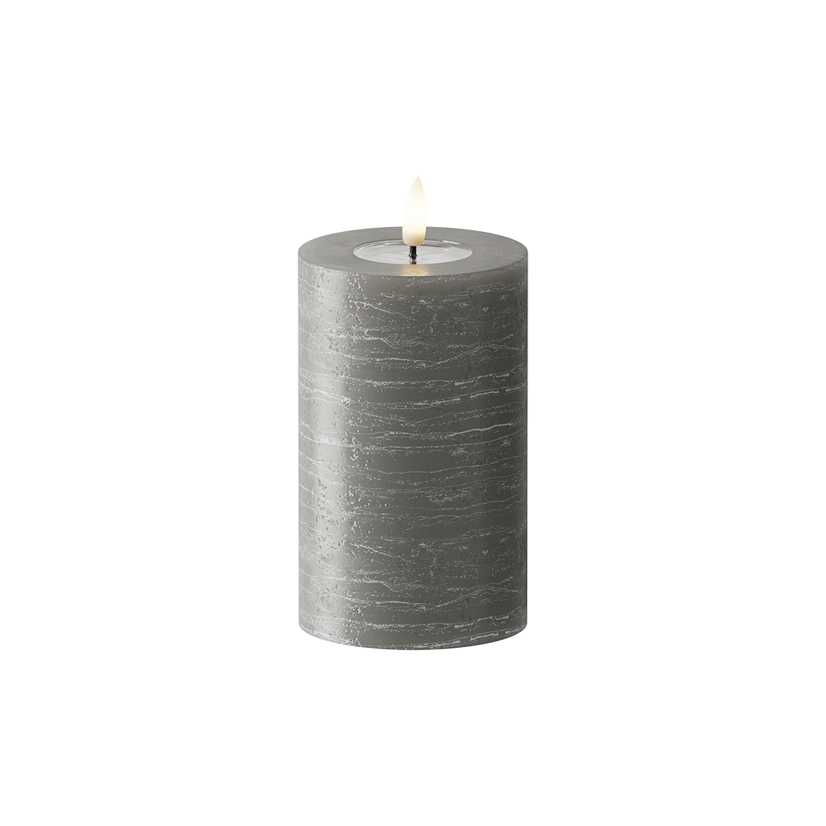 LEDs Vela pilar WetLook Ø 7,5 x 12,5 cm Cinza escuro