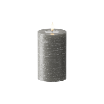 LEDs Vela pilar WetLook Ø 7,5 x 12,5 cm Cinza escuro