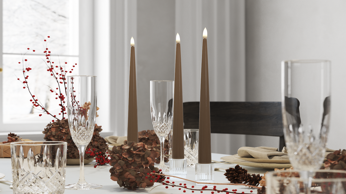 LED Kertlys med naturtro LED flamme