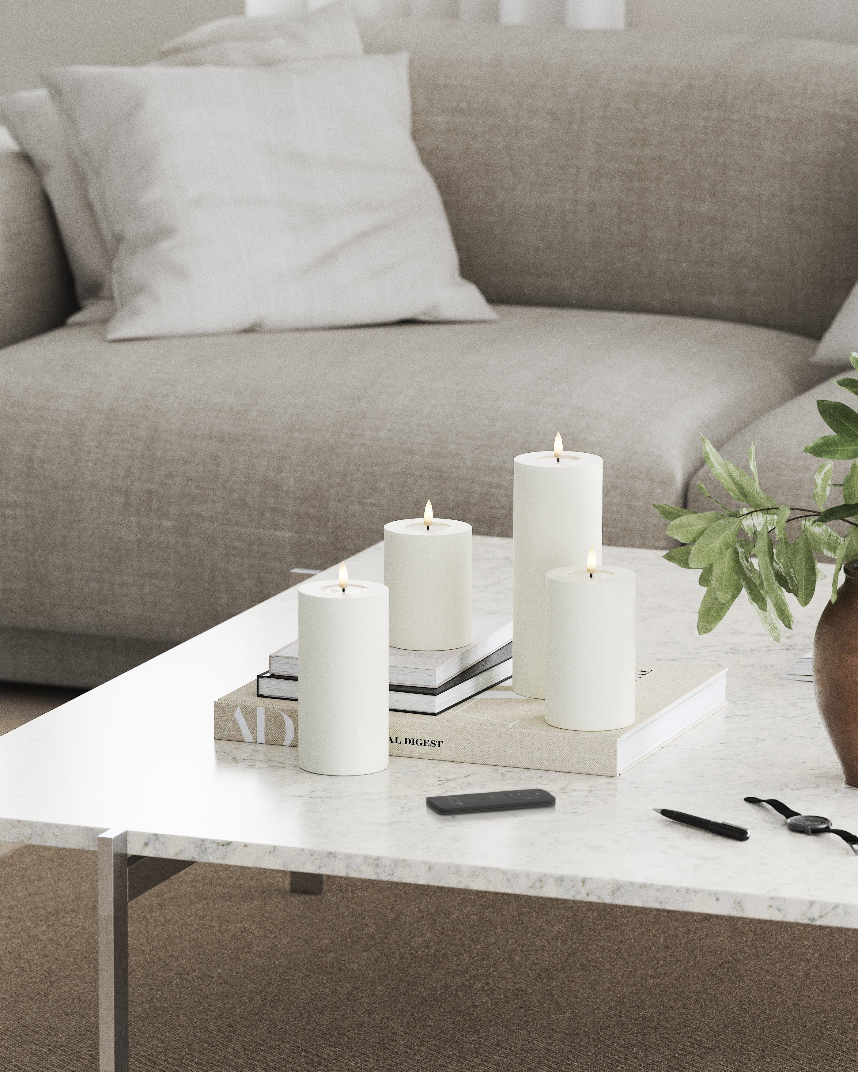 Bougie pilier coffret cadeau avec télécommande