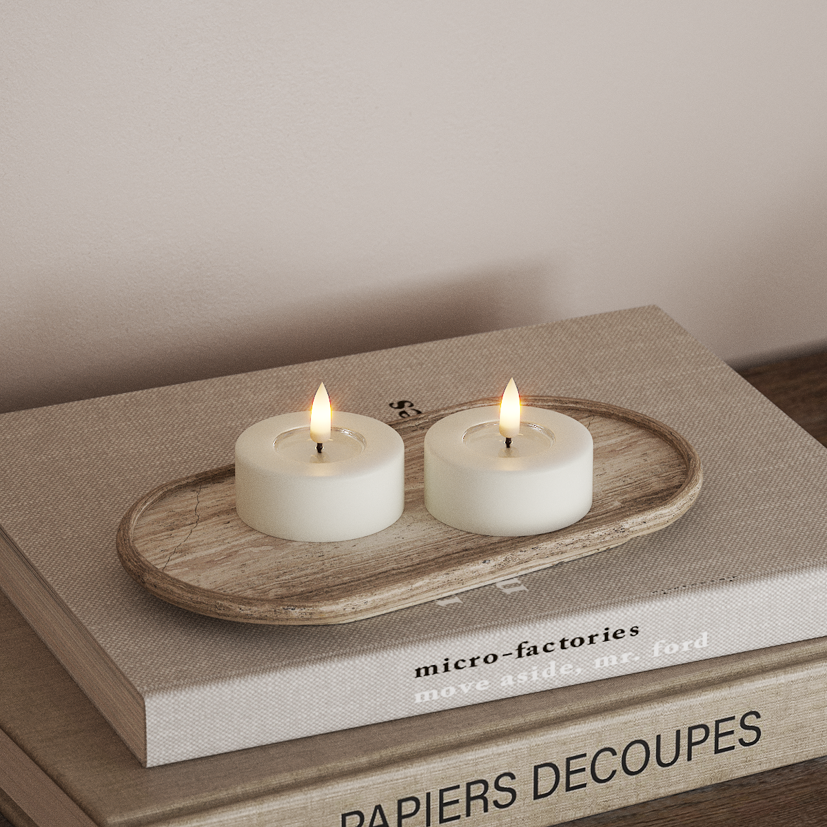 Deluxe Homeart LED Géant Bougie chauffe-plat 2 pièces Grand Blanc LED géant Bougie chauffe-plat 3