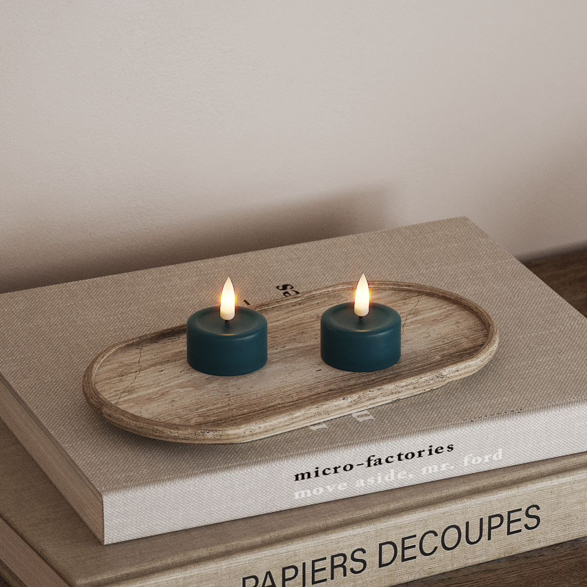 Deluxe Homeart LED Värmeljus 2 stycken Petroleum LED Värmeljus 3