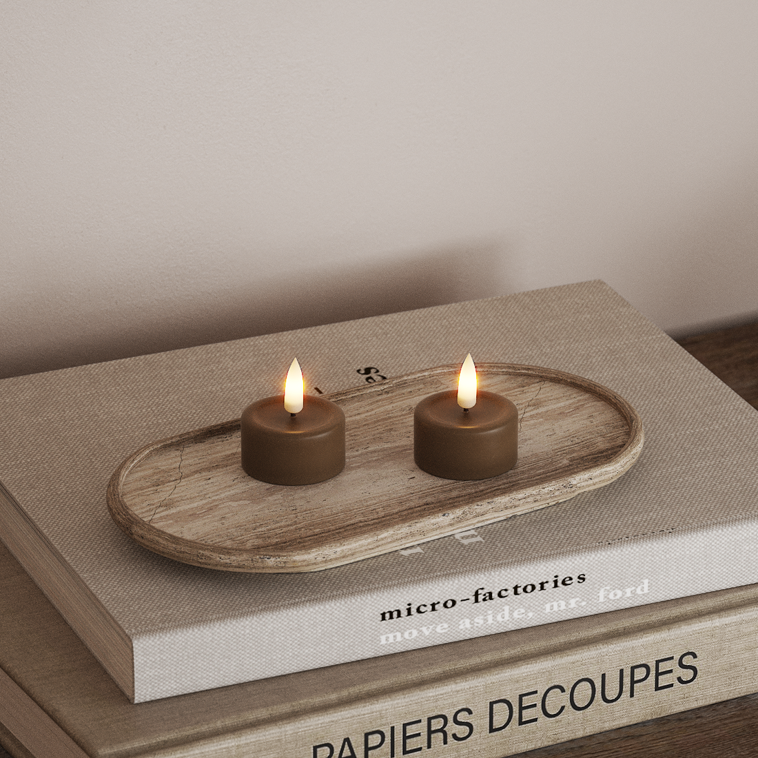 Deluxe Homeart LED Fyrfadslys 2 stk. Karamel LED fyrfadslys 4