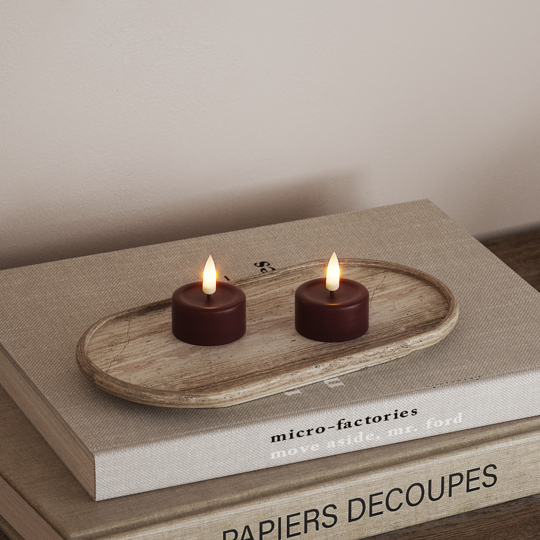 Deluxe Homeart LED Fyrfadslys 2 stk. Bourgogne LED fyrfadslys 4