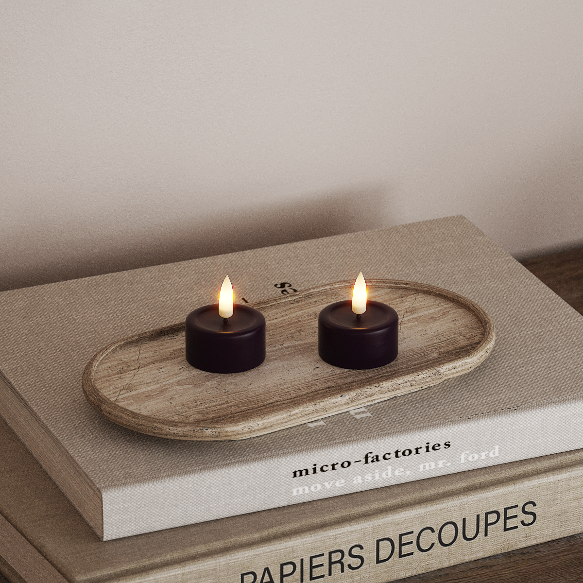 Deluxe Homeart LED Fyrfadslys 2 stk. Mørkelilla LED fyrfadslys 3