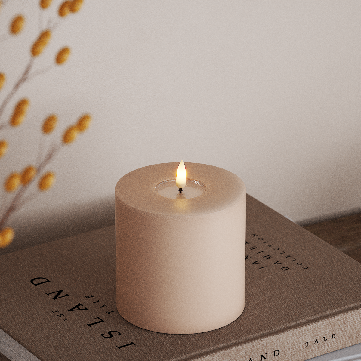 Deluxe Homeart LED Bougie pilier Ø10x10 cm Rose LED Bougie pilier 3