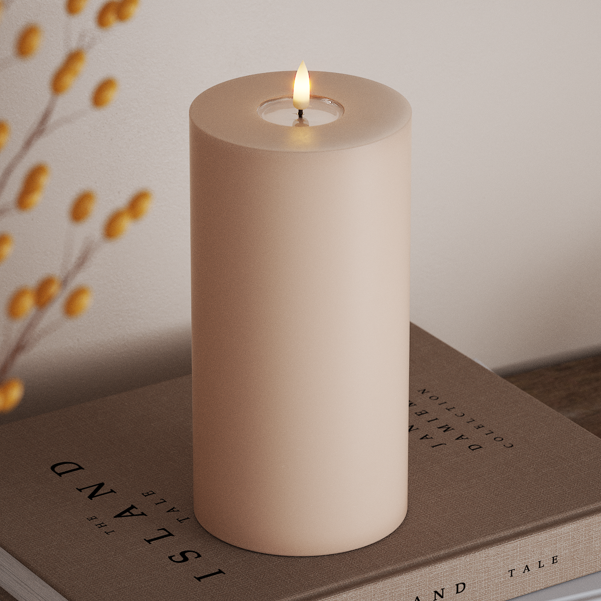 Deluxe Homeart LED Bougie pilier Ø10x20 cm Rose LED Bougie pilier 3