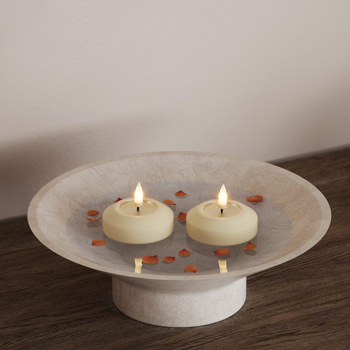 Deluxe Homeart LED Bougie flottante Ø 6,1 cm 2 pièces Crème LED Bougie flottante 3