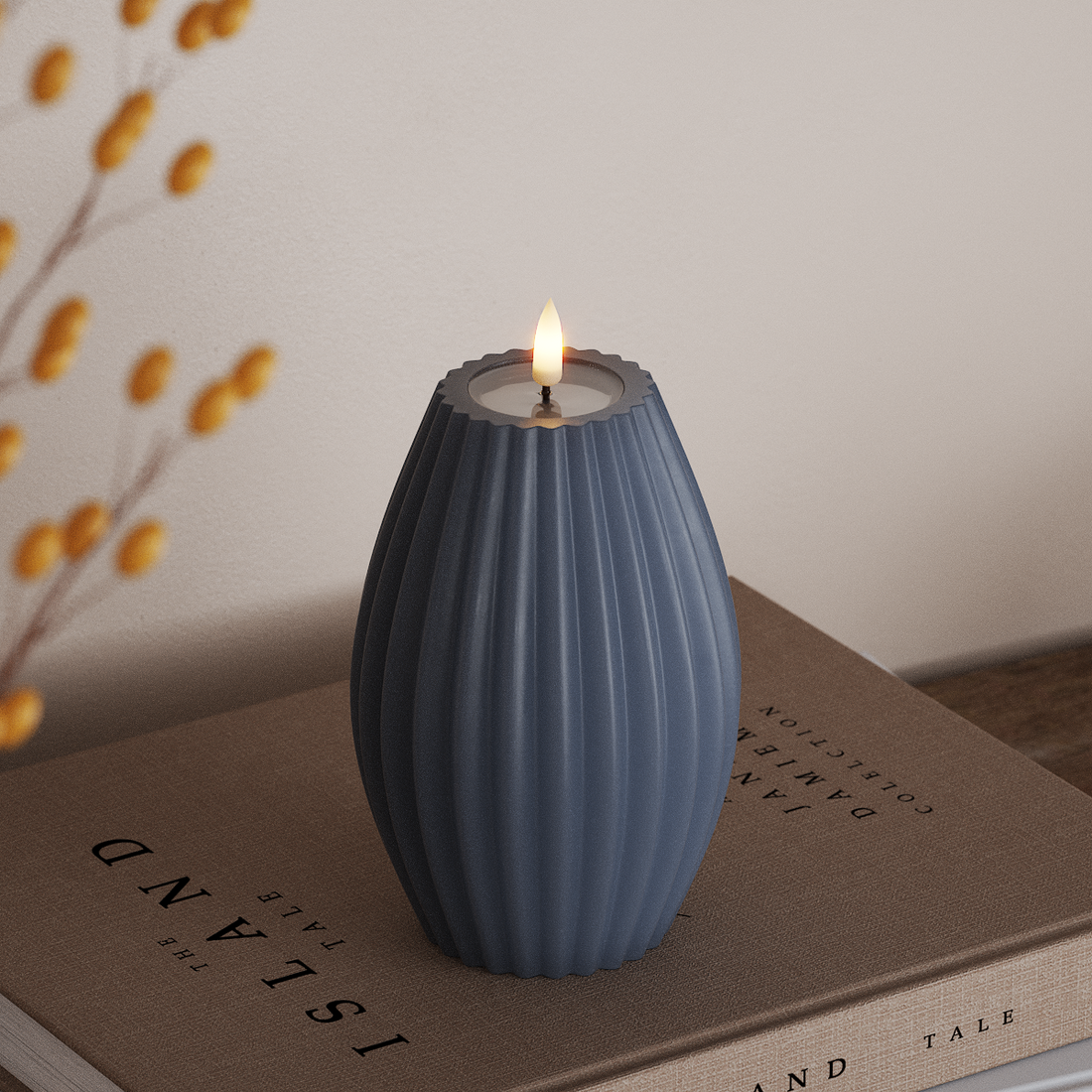 Deluxe Homeart LED Rillelys D 10 x H 15 cm Isblå LED rillelys 4