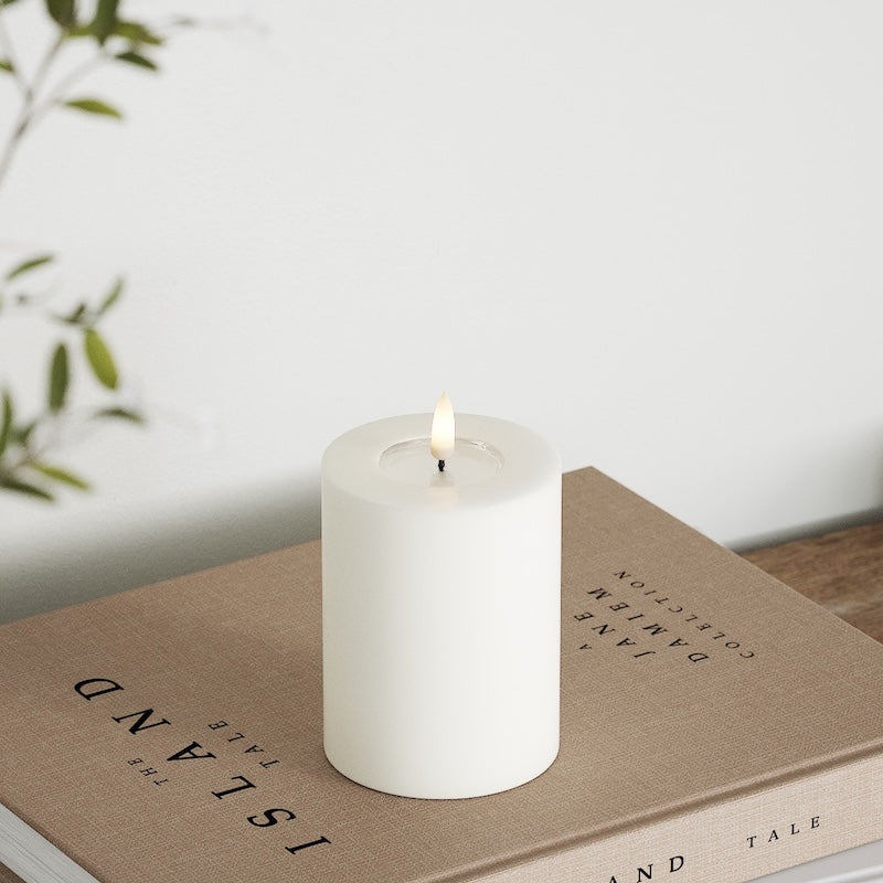 Deluxe Homeart LED Blokklys Ø 7,5 x 10 cm Hvit