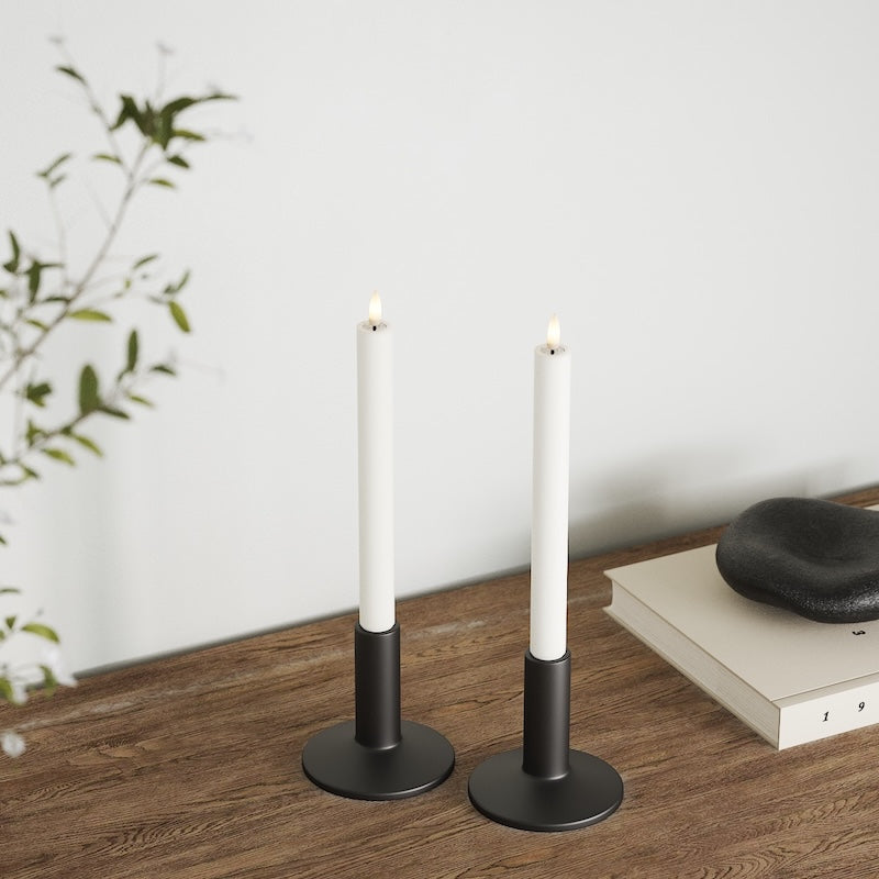 Deluxe Homeart LED Kronelys 2 stk, Ø 2 x 24 cm Hvid