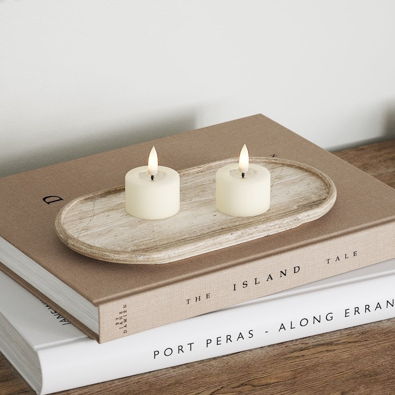 Deluxe Homeart LED Bougie chauffe-plat 2 pièces Crème