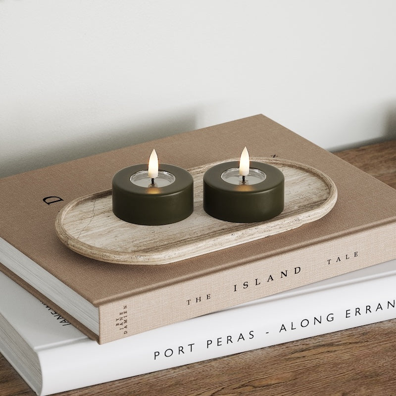 Deluxe Homeart LED Géant Bougie chauffe-plat 2 pièces (grand) Bordeaux