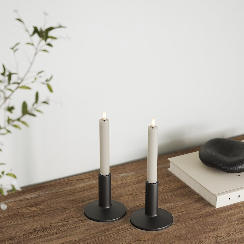 Deluxe Homeart LED Bougie chandelier 2 pièces, Ø 2 x 15 cm Sable