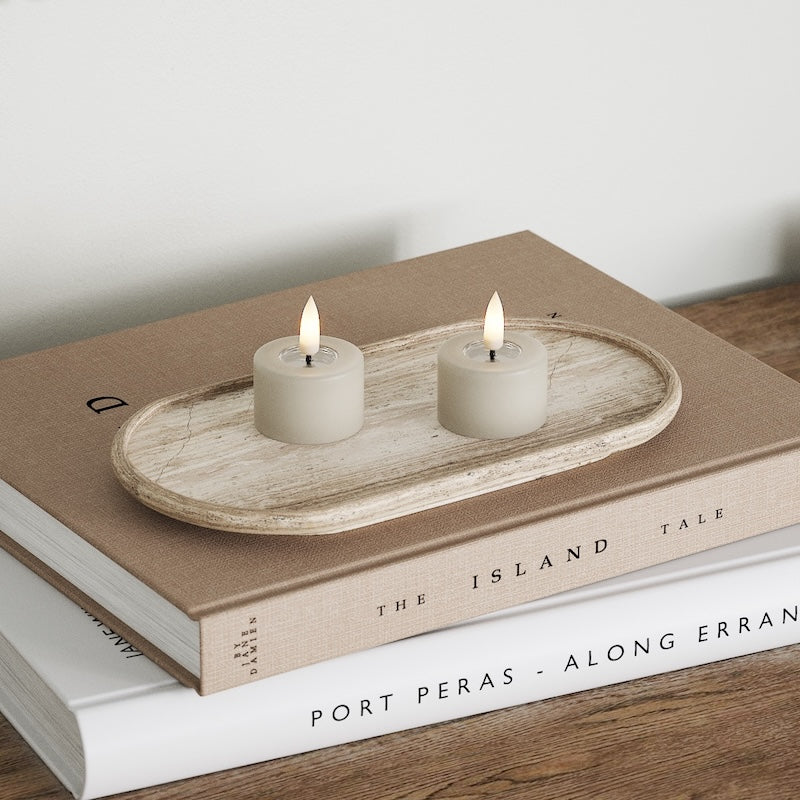 Deluxe Homeart LED Bougie chauffe-plat 2 pièces Sable