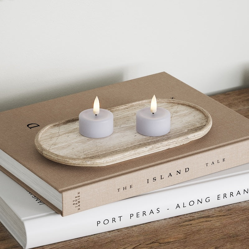 Deluxe Homeart LED Bougie chauffe-plat 2 pièces Bleu poussiéreux