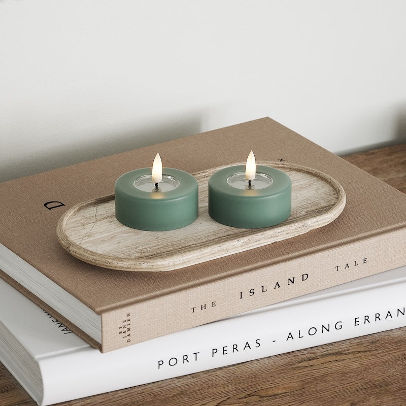 Deluxe Homeart LED Géant Bougie chauffe-plat 2 pièces (grand) Vert jade