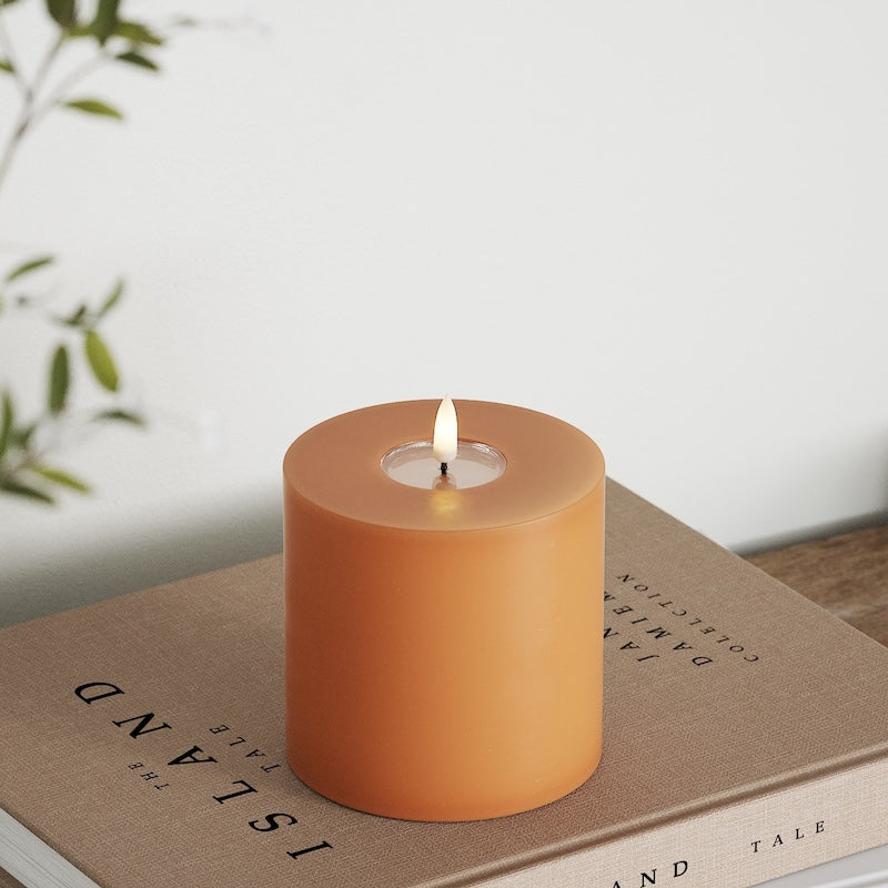 Deluxe Homeart LED Bougie pilier Ø10x10 cm Orange