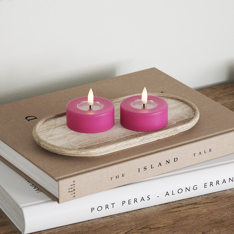 Deluxe Homeart LED Jumbo Fyrfadslys 2 stk. (Store) Magenta