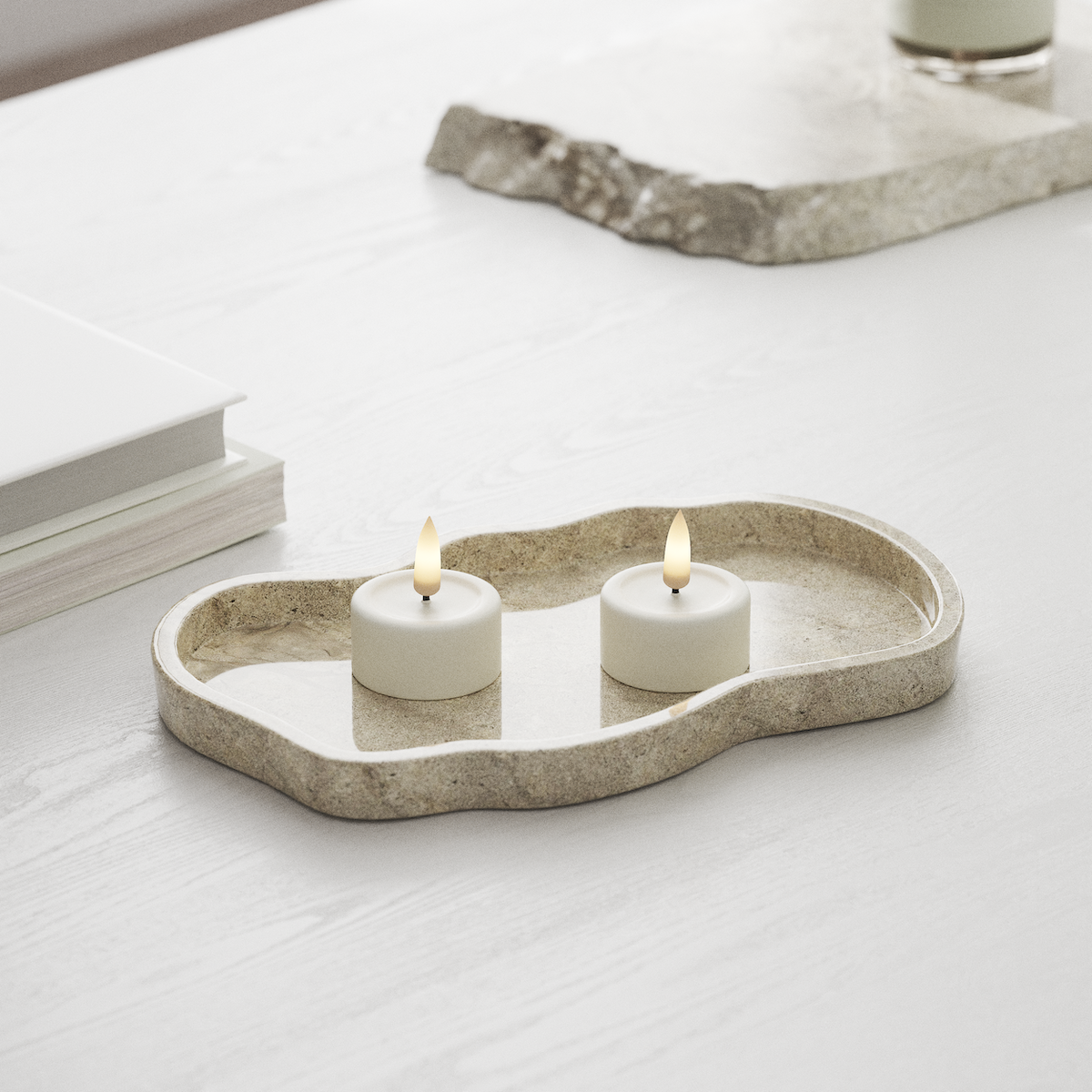 Deluxe Homeart LED Fyrfadslys 2 stk. Hvid LED fyrfadslys 1