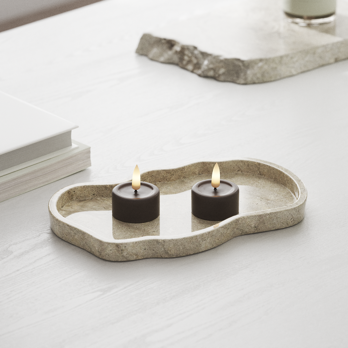 Deluxe Homeart LED Bougie chauffe-plat 2 pièces Moka LED Bougie chauffe-plat 1