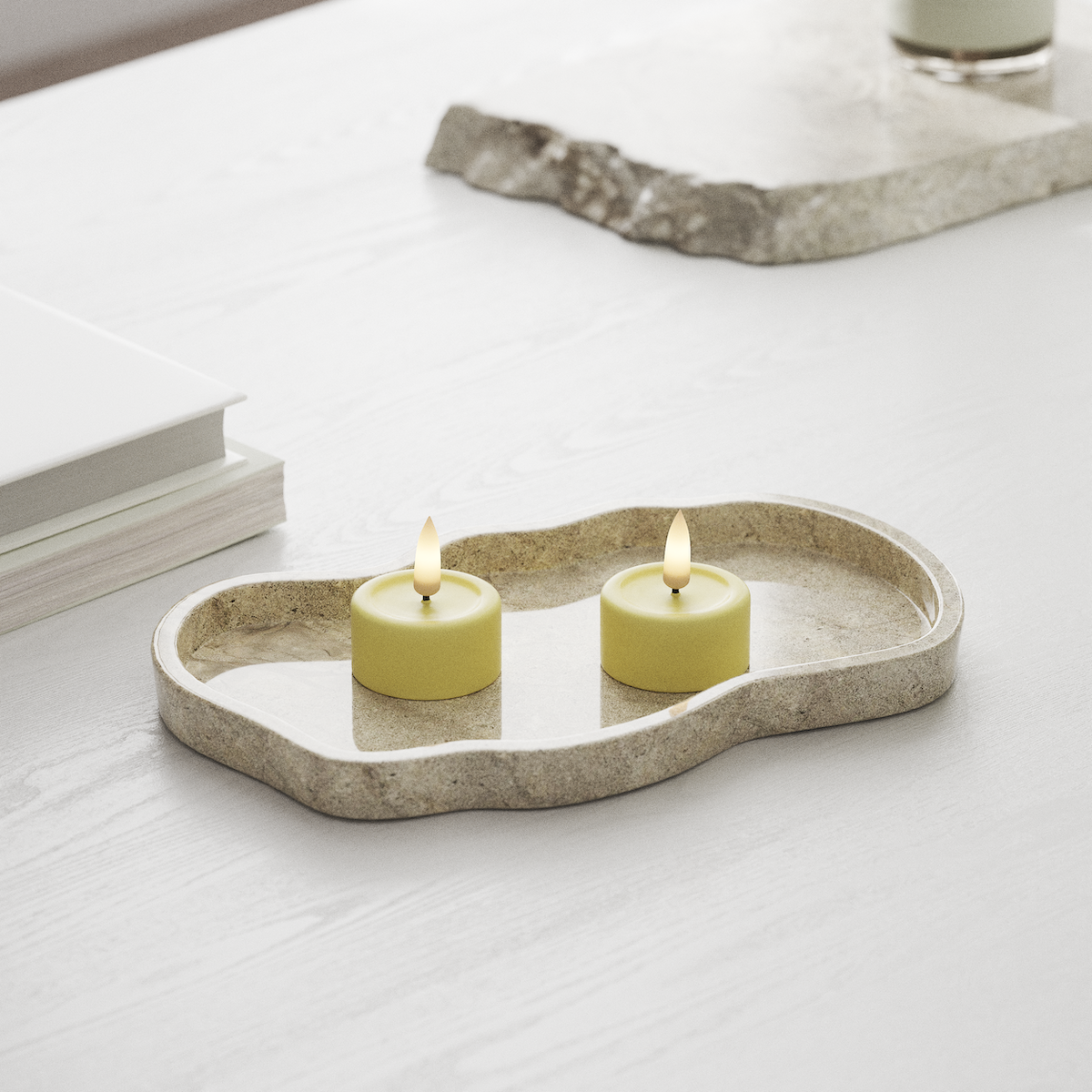 Deluxe Homeart LED Bougie chauffe-plat 2 pièces Jaune clair LED Bougie chauffe-plat 1